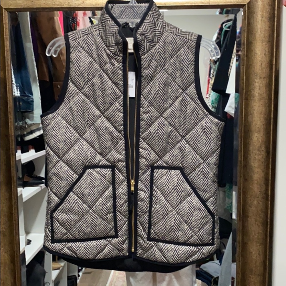 Jcrew herringbone puffer vest